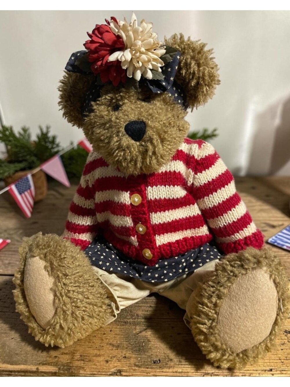 Boyds Gloria Bearsevelt Bear TJs Best Dressed Collection Patriotic VTG 2001
